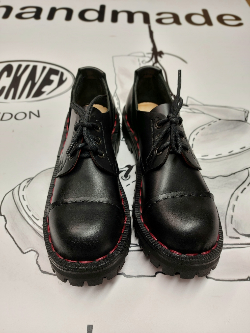 Handmade Cockney shoes 3 black cms 